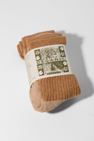 Organic Cotton Socks in Buffalo Brown 3-pack- LIMITED QUANTITIES, OUT OF STOCK UNTIL FURTHER NOTICE